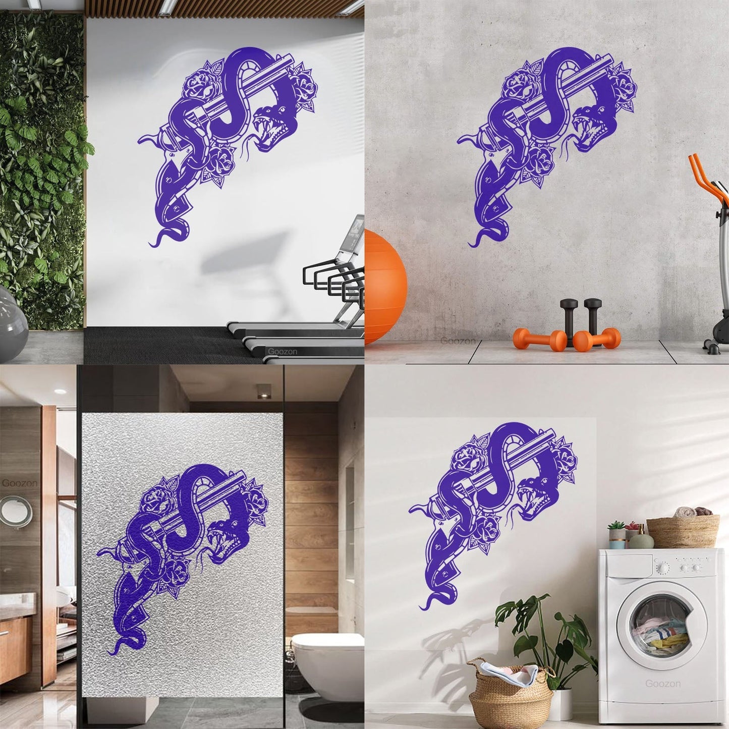 Pistol Snake Gun Weapon Flower Animal Engraving Decals Personalized Customization