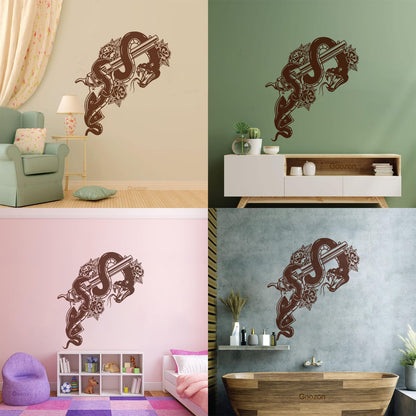 Pistol Snake Gun Weapon Flower Animal Engraving Decals Personalized Customization