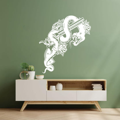 Pistol Snake Gun Weapon Flower Animal Engraving Decals Personalized Customization