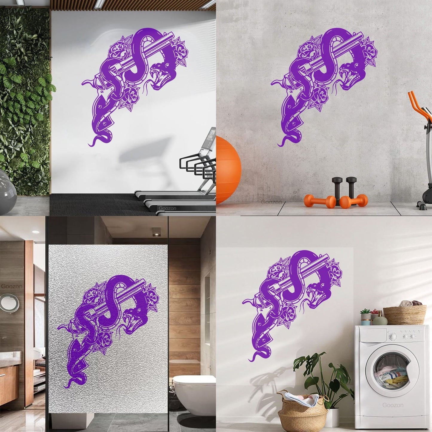 Pistol Snake Gun Weapon Flower Animal Engraving Decals Personalized Customization