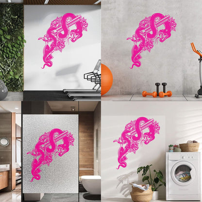 Pistol Snake Gun Weapon Flower Animal Engraving Decals Personalized Customization