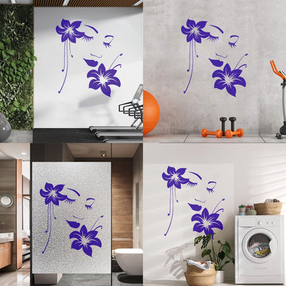Wall Stickers Paster Paper Appeal Girl Flower Beautiful Face Art Decoration