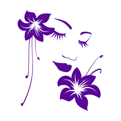 Wall Stickers Paster Paper Appeal Girl Flower Beautiful Face Art Decoration