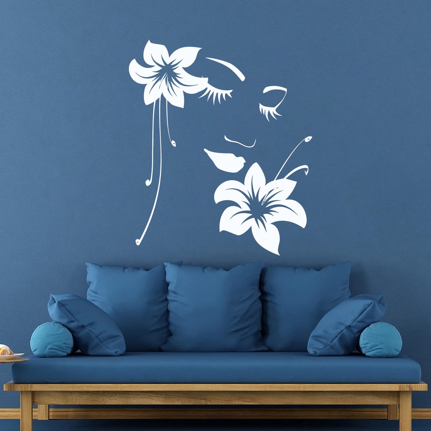 Wall Stickers Paster Paper Appeal Girl Flower Beautiful Face Art Decoration