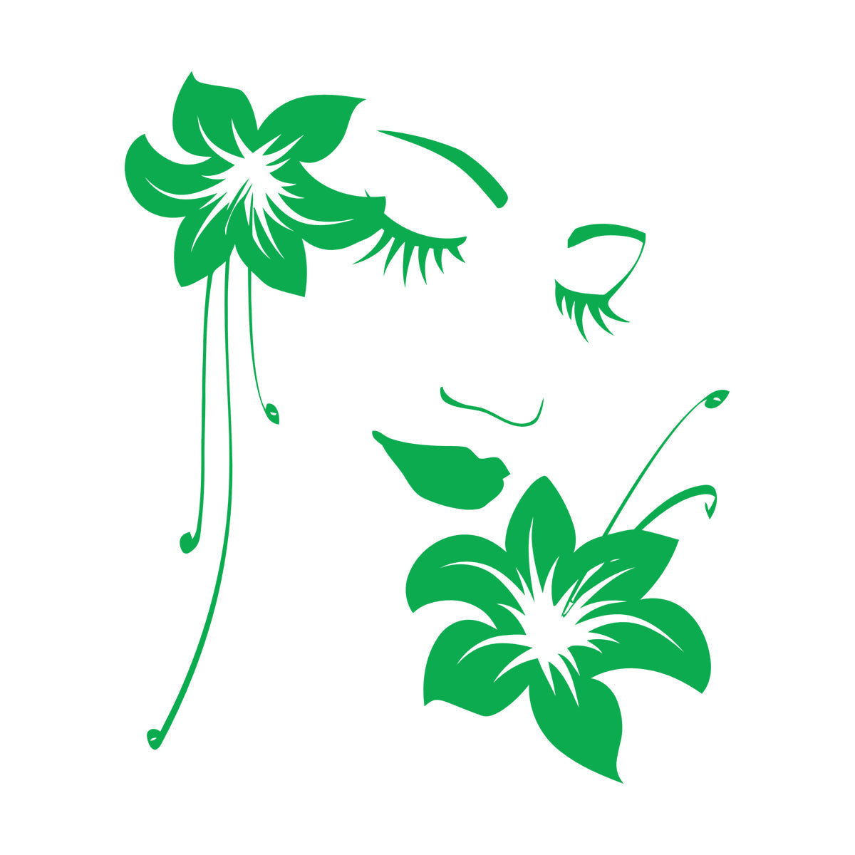 Wall Stickers Paster Paper Appeal Girl Flower Beautiful Face Art Decoration