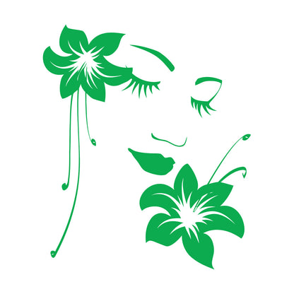 Wall Stickers Paster Paper Appeal Girl Flower Beautiful Face Art Decoration