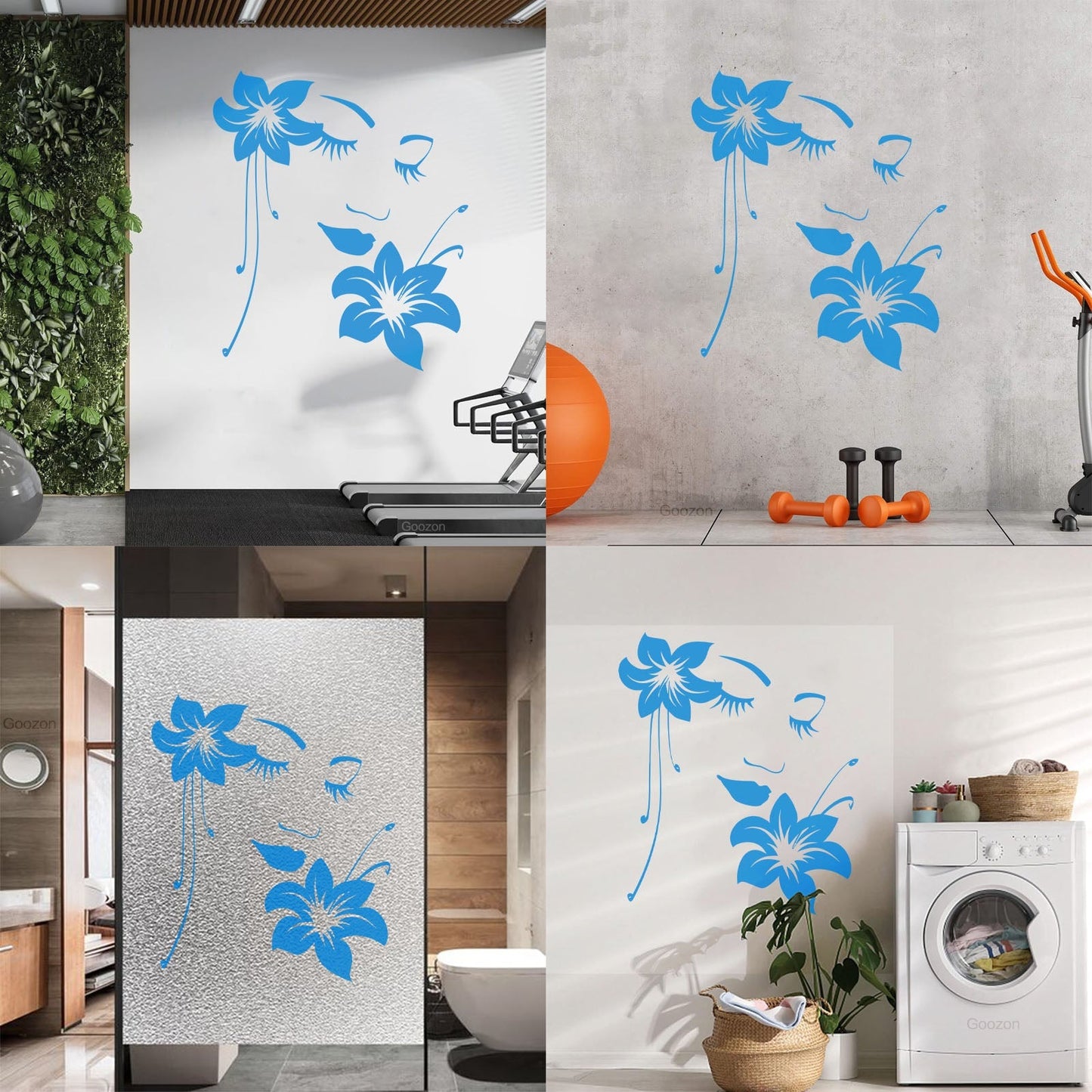 Wall Stickers Paster Paper Appeal Girl Flower Beautiful Face Art Decoration