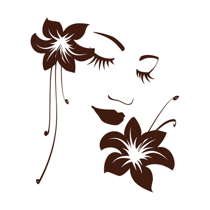 Wall Stickers Paster Paper Appeal Girl Flower Beautiful Face Art Decoration