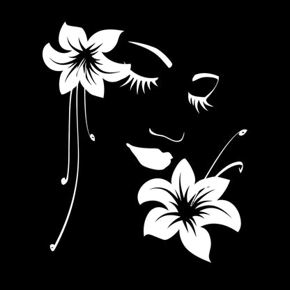 Wall Stickers Paster Paper Appeal Girl Flower Beautiful Face Art Decoration