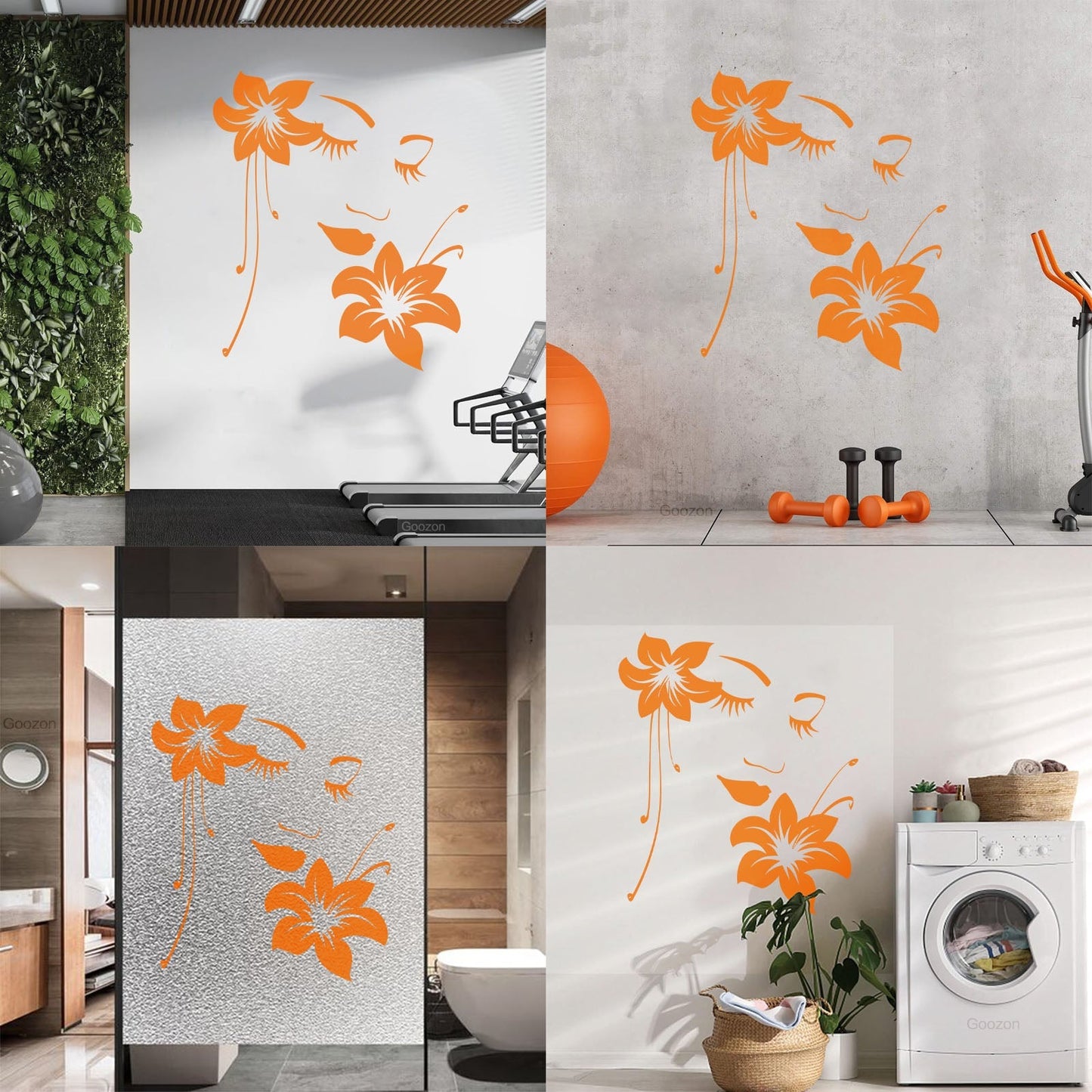Wall Stickers Paster Paper Appeal Girl Flower Beautiful Face Art Decoration