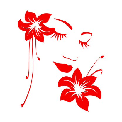 Wall Stickers Paster Paper Appeal Girl Flower Beautiful Face Art Decoration