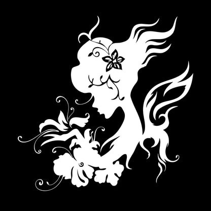 Wall Vinyl Sticker Decor Silhouette Beautiful Woman Butterfly Flowers Wall Beautification