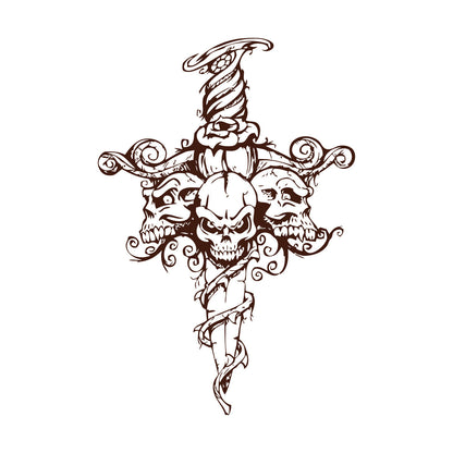 Wall Stickers Skull Skeleton Sword Poison Ivy Flower Monster Window Decals