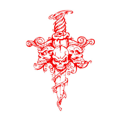 Wall Stickers Skull Skeleton Sword Poison Ivy Flower Monster Window Decals