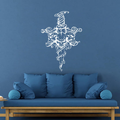 Wall Stickers Skull Skeleton Sword Poison Ivy Flower Monster Window Decals