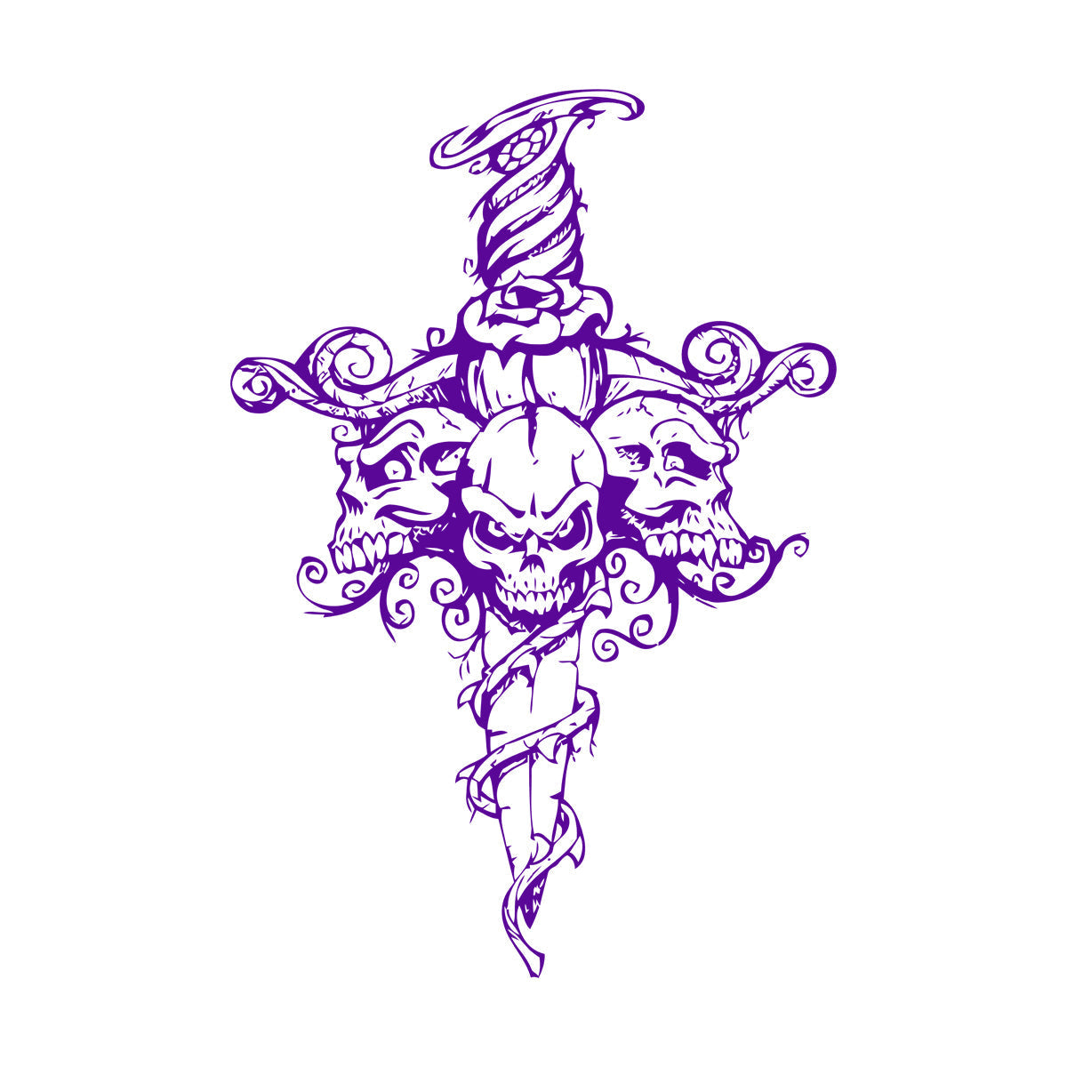 Wall Stickers Skull Skeleton Sword Poison Ivy Flower Monster Window Decals