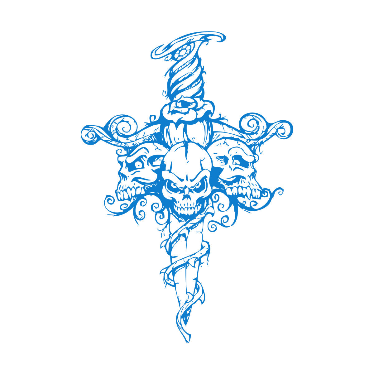 Wall Stickers Skull Skeleton Sword Poison Ivy Flower Monster Window Decals