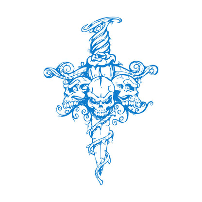 Wall Stickers Skull Skeleton Sword Poison Ivy Flower Monster Window Decals