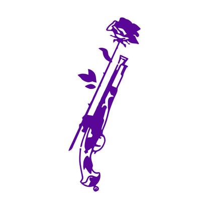 Vinyl Art Sticker Weapons Flower Rose Gun Romance Love Store Decoration