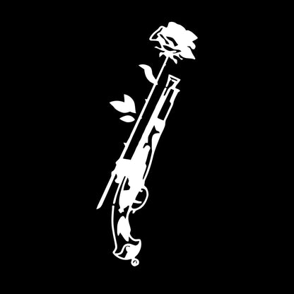 Vinyl Art Sticker Weapons Flower Rose Gun Romance Love Store Decoration