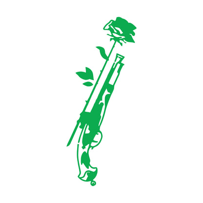 Vinyl Art Sticker Weapons Flower Rose Gun Romance Love Store Decoration
