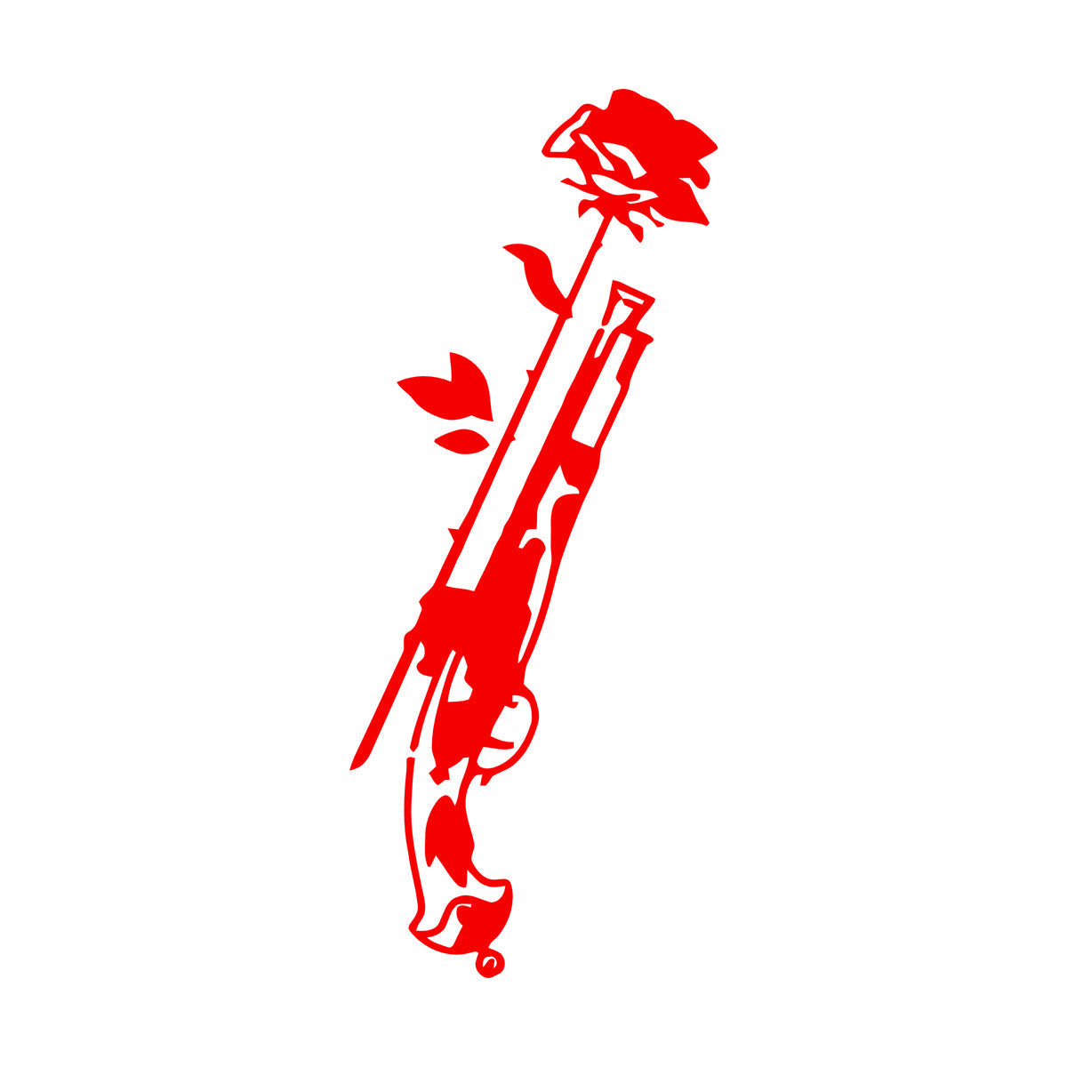 Vinyl Art Sticker Weapons Flower Rose Gun Romance Love Store Decoration