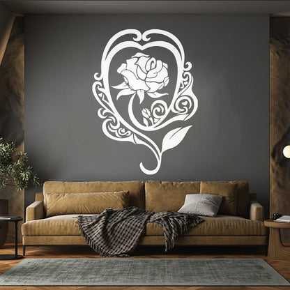 Lettering Stickers Cool Rose Flower Romantic Love Do Not Damage The Wall Surface