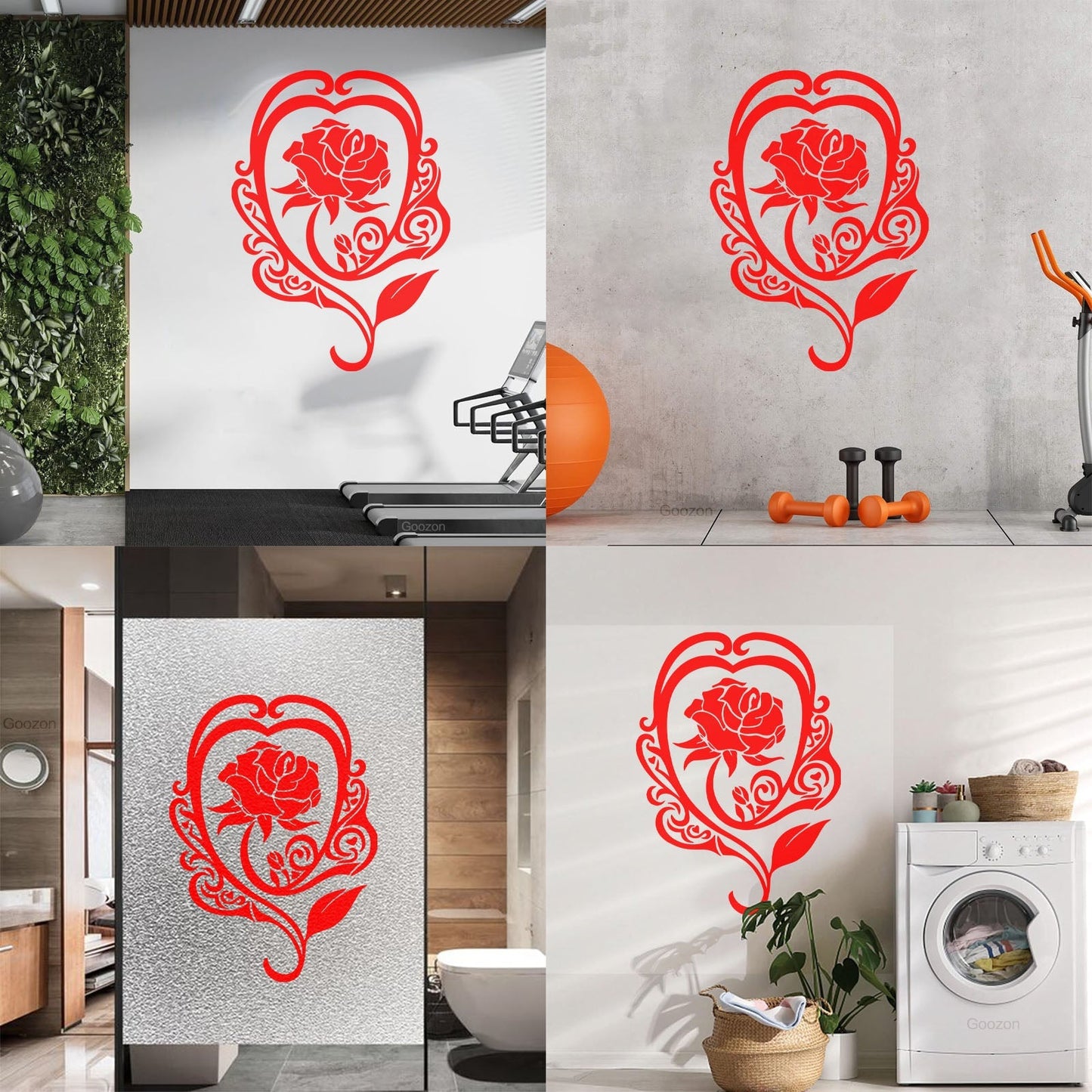 Lettering Stickers Cool Rose Flower Romantic Love Do Not Damage The Wall Surface
