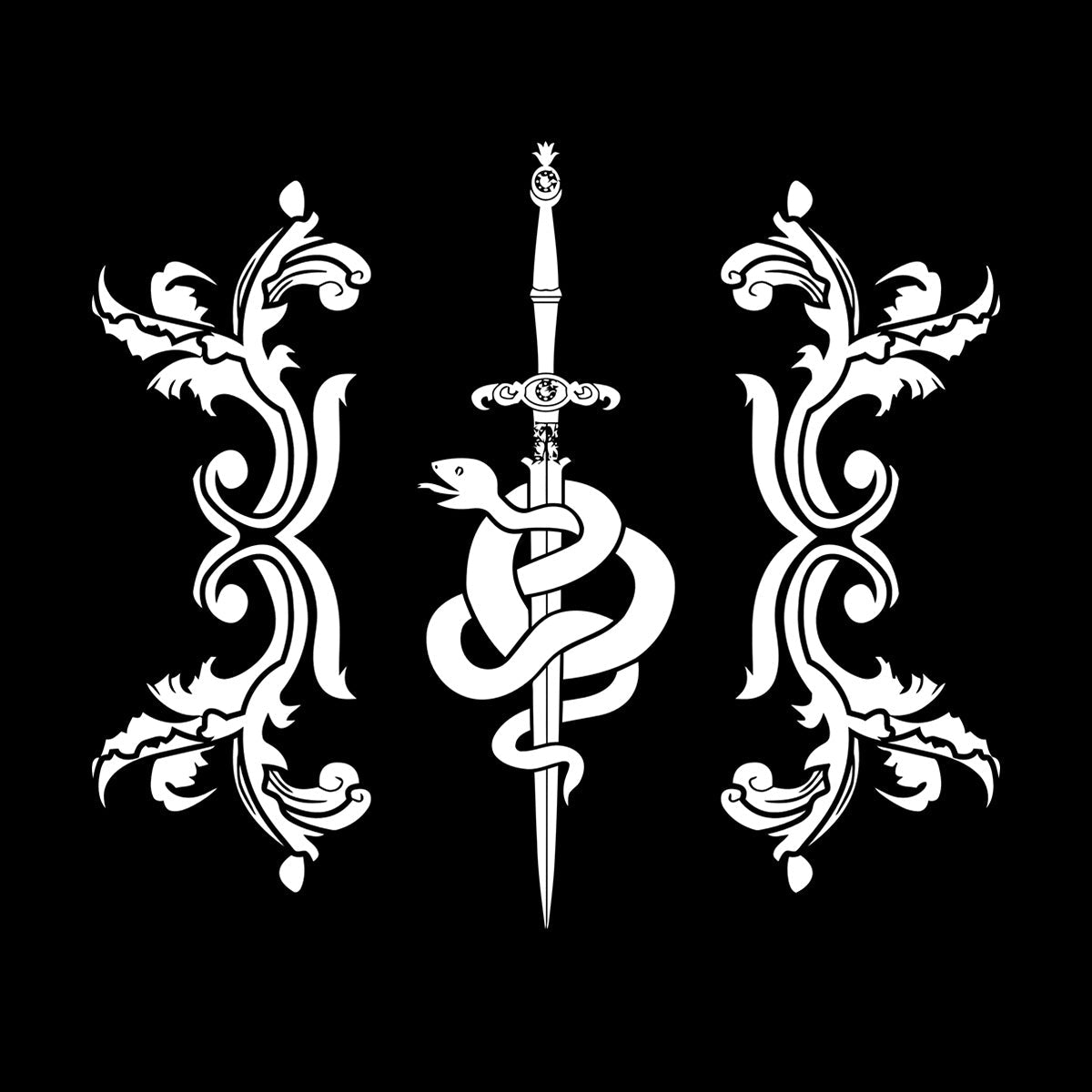 Vinyl Wall Stickers Sword Snake And Flowers Tribal Symbol Equipped With Transfer Film Kit