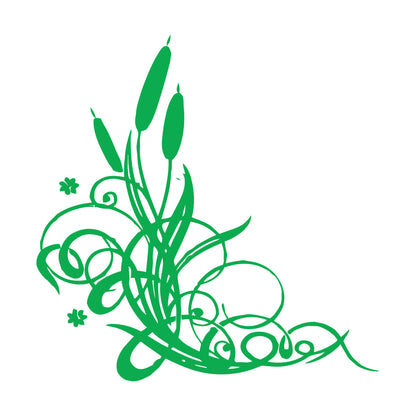 Wall Vinyl Sticker Decor Marsh Bulrush Bush Cane Grass Flowers Personalized Customization