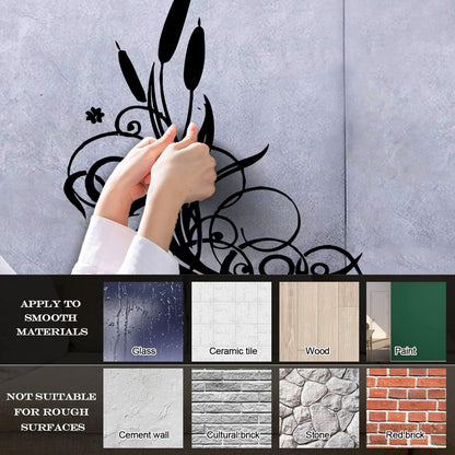 Wall Vinyl Sticker Decor Marsh Bulrush Bush Cane Grass Flowers Personalized Customization