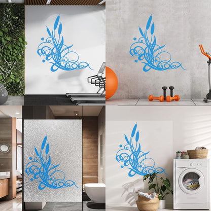 Wall Vinyl Sticker Decor Marsh Bulrush Bush Cane Grass Flowers Personalized Customization