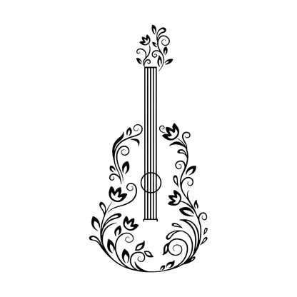 Fine Carving Stickers Music Guitar Made Off Flower Romantic Song Can Modify And Add Information