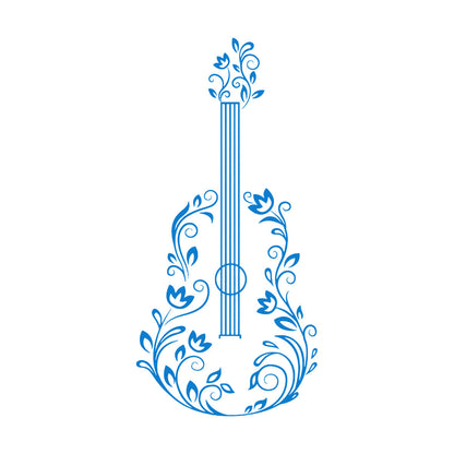 Fine Carving Stickers Music Guitar Made Off Flower Romantic Song Can Modify And Add Information