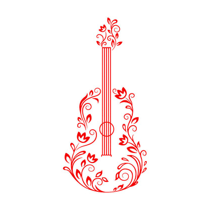 Fine Carving Stickers Music Guitar Made Off Flower Romantic Song Can Modify And Add Information
