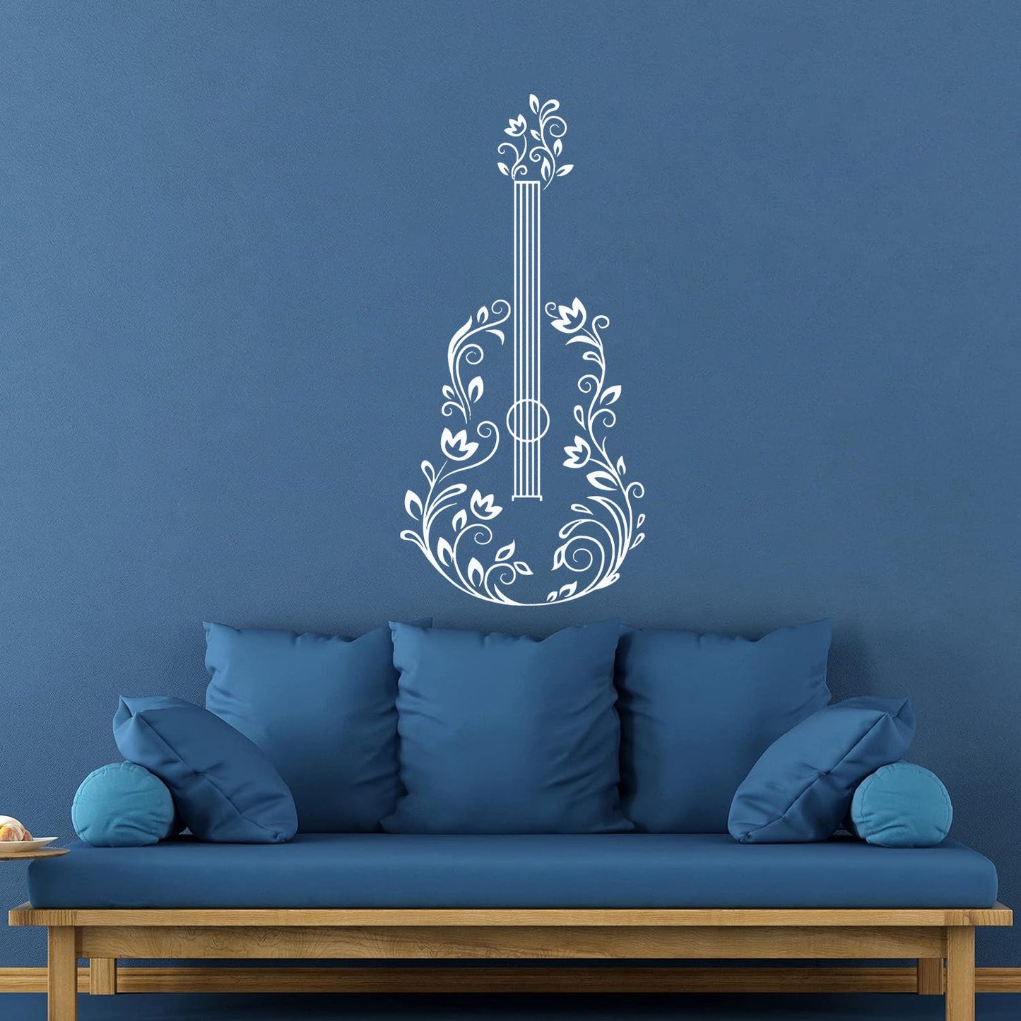 Fine Carving Stickers Music Guitar Made Off Flower Romantic Song Can Modify And Add Information