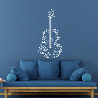 Fine Carving Stickers Music Guitar Made Off Flower Romantic Song Can Modify And Add Information