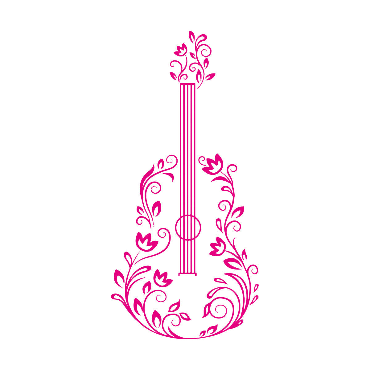 Fine Carving Stickers Music Guitar Made Off Flower Romantic Song Can Modify And Add Information