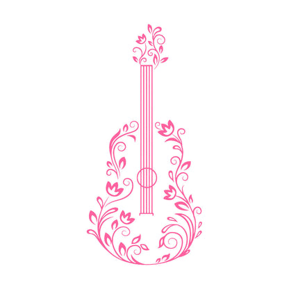 Fine Carving Stickers Music Guitar Made Off Flower Romantic Song Can Modify And Add Information