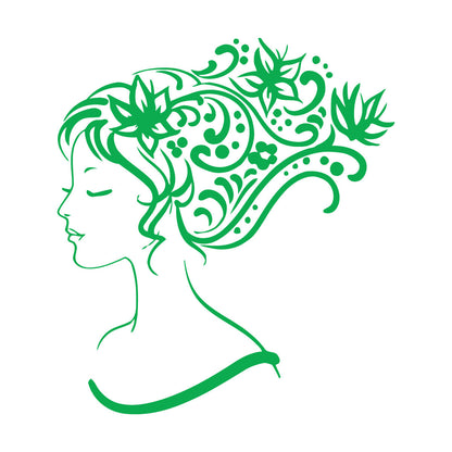 Wall Stickers Woman Abstract Hair Salon Stylist Flower Art Decoration