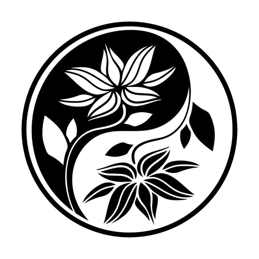 Fine Carving Decals Yin Yang Buddha Yoga Meditation Flower Wall Beautification