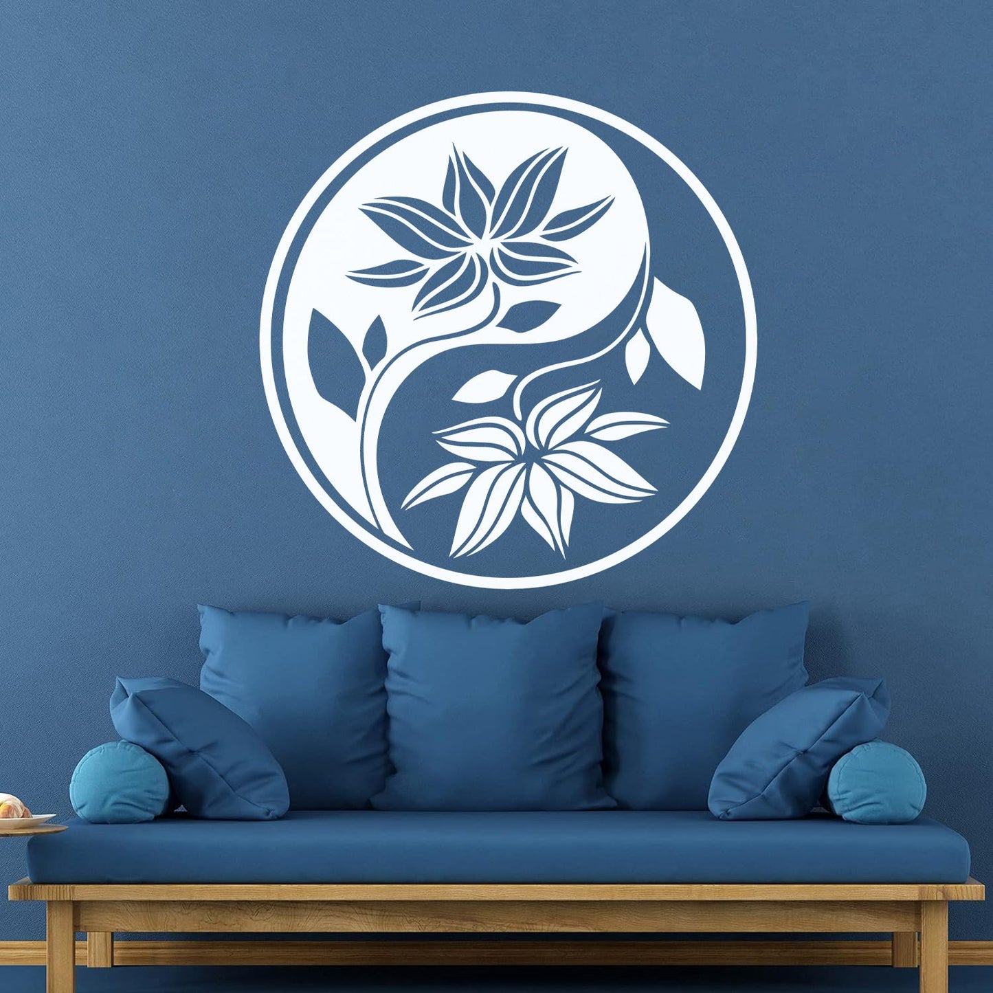 Fine Carving Decals Yin Yang Buddha Yoga Meditation Flower Wall Beautification