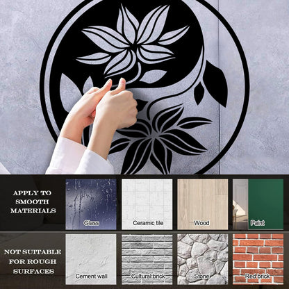 Fine Carving Decals Yin Yang Buddha Yoga Meditation Flower Wall Beautification