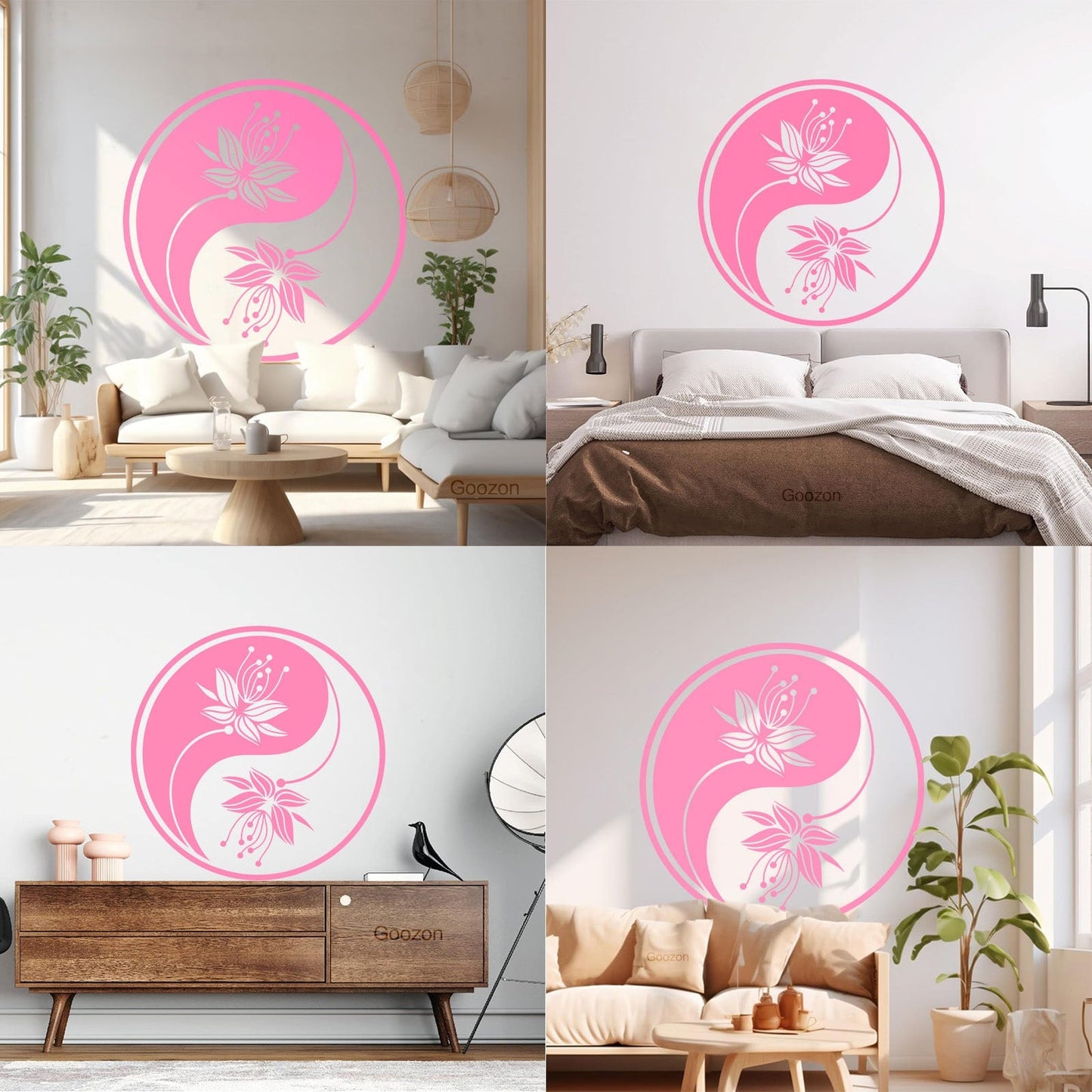 Yin Yang Flower Buddha Meditation Vinyl Art Sticker Car Body Decoration
