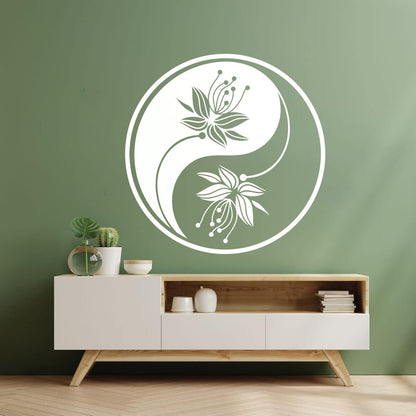 Yin Yang Flower Buddha Meditation Vinyl Art Sticker Car Body Decoration