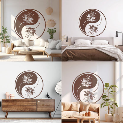 Yin Yang Flower Buddha Meditation Vinyl Art Sticker Car Body Decoration