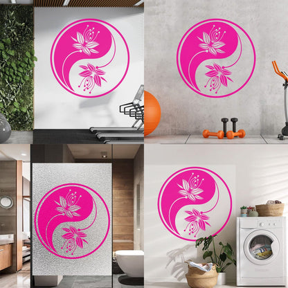 Yin Yang Flower Buddha Meditation Vinyl Art Sticker Car Body Decoration
