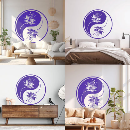 Yin Yang Flower Buddha Meditation Vinyl Art Sticker Car Body Decoration
