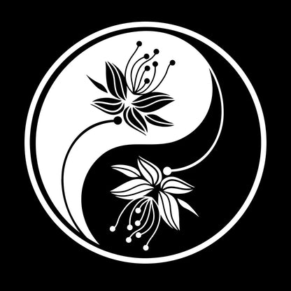 Yin Yang Flower Buddha Meditation Vinyl Art Sticker Car Body Decoration