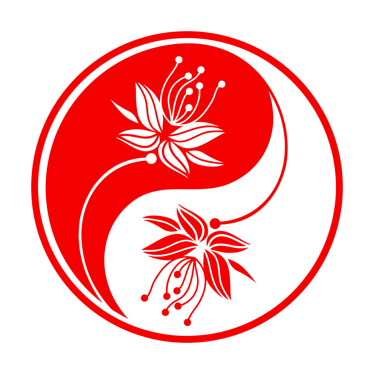 Yin Yang Flower Buddha Meditation Vinyl Art Sticker Car Body Decoration